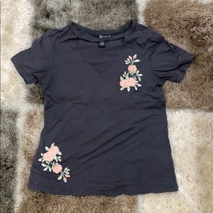 Grey Soft cotton choker Tee